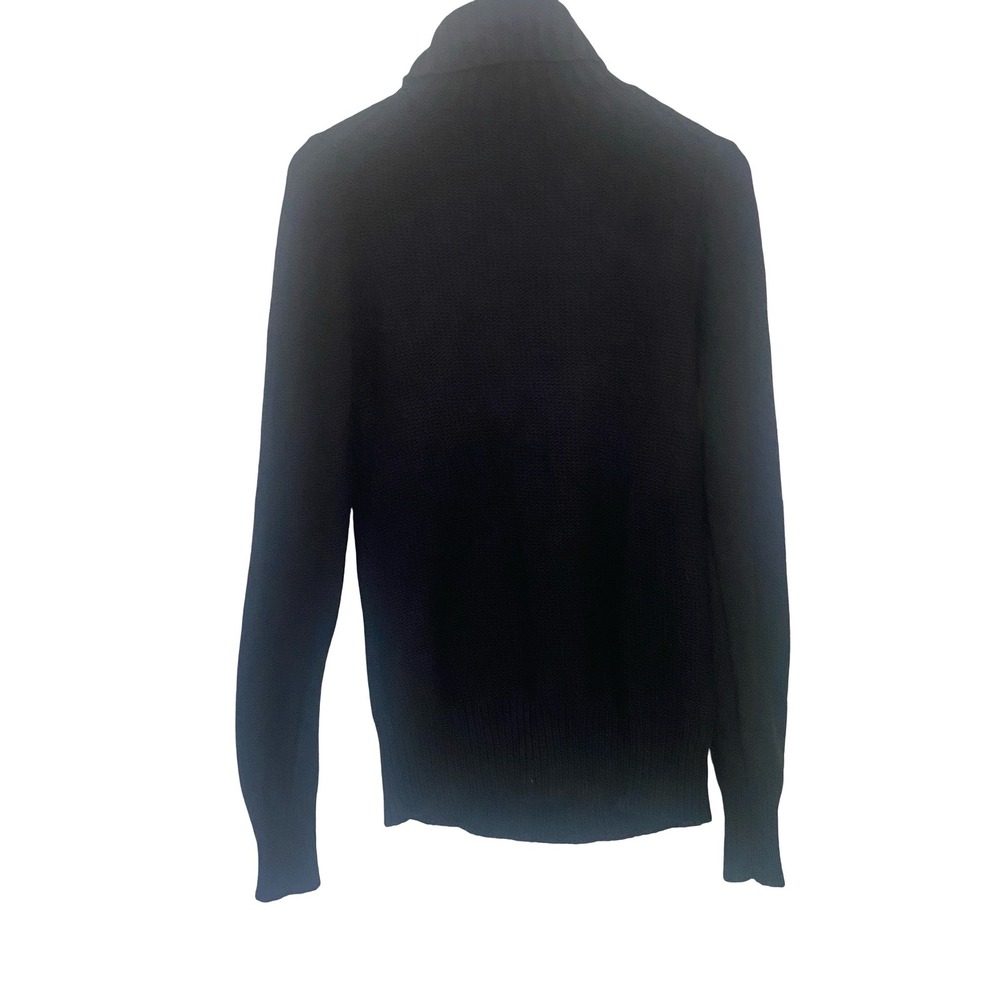 J.Crew Roll Neck Cable Knit Mens Sweater Size M Black Wool Blend